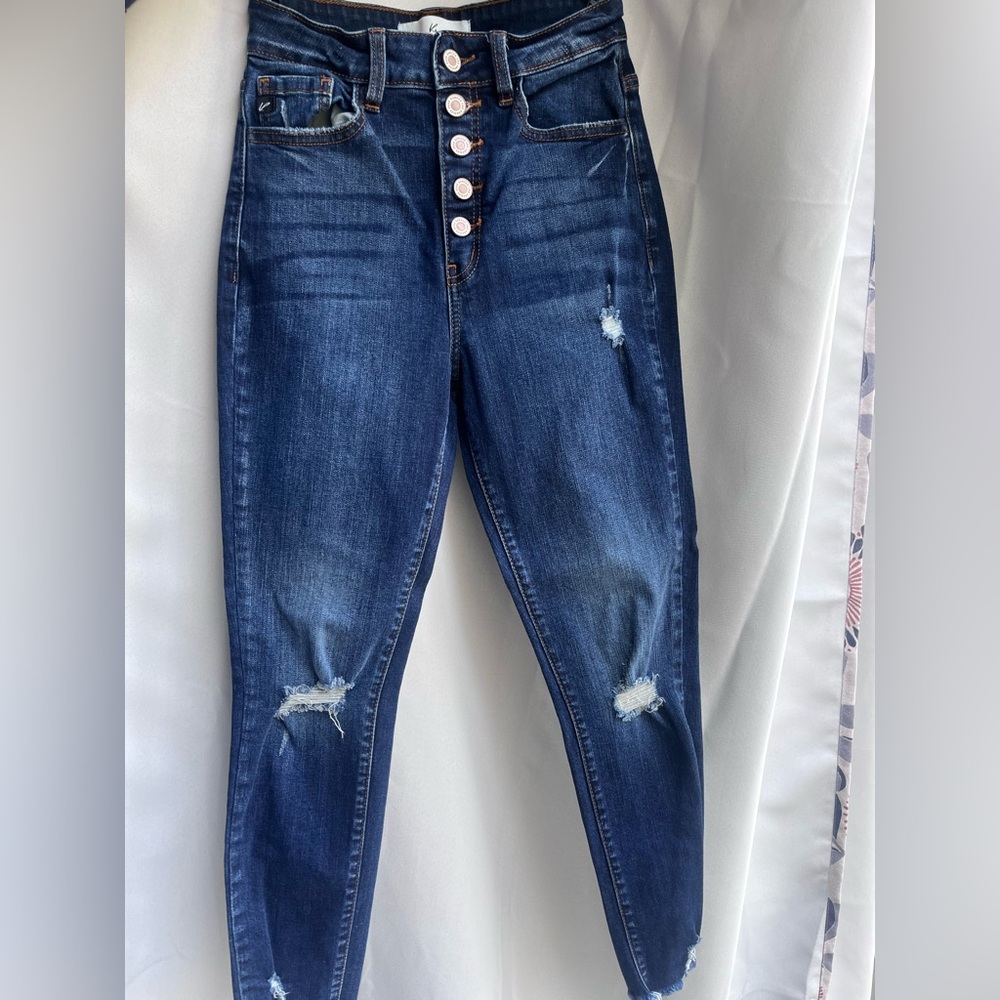 Stylish Blue Distressed KanCan Women's Jeans